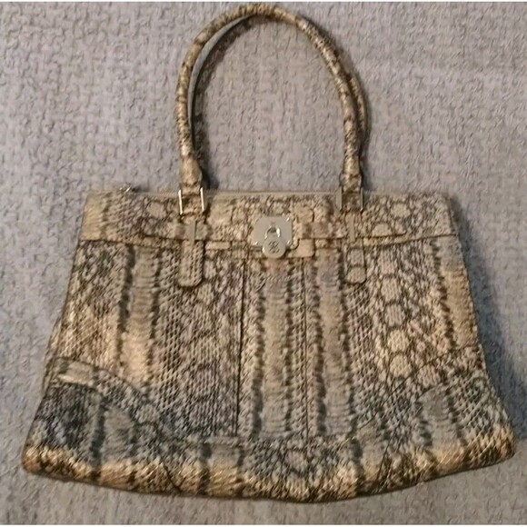 Guess Snakeskin Top Handle Shoulder Bag City Party Officey - Picture 1 of 13